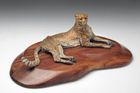 "Pause"
Cast bronze cheetah on a cocobolo wood base
