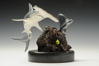 "The New Chase"
Cast bronze hammerhead shark, eagle ray and coral creatures on a black marble base
<br />
<a href="/gallery.html?gallery=View New Chase" target="_top">click here for additional photos of this piece</a>