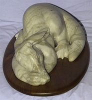 "Aardvark"
Alabaster on a walnut base